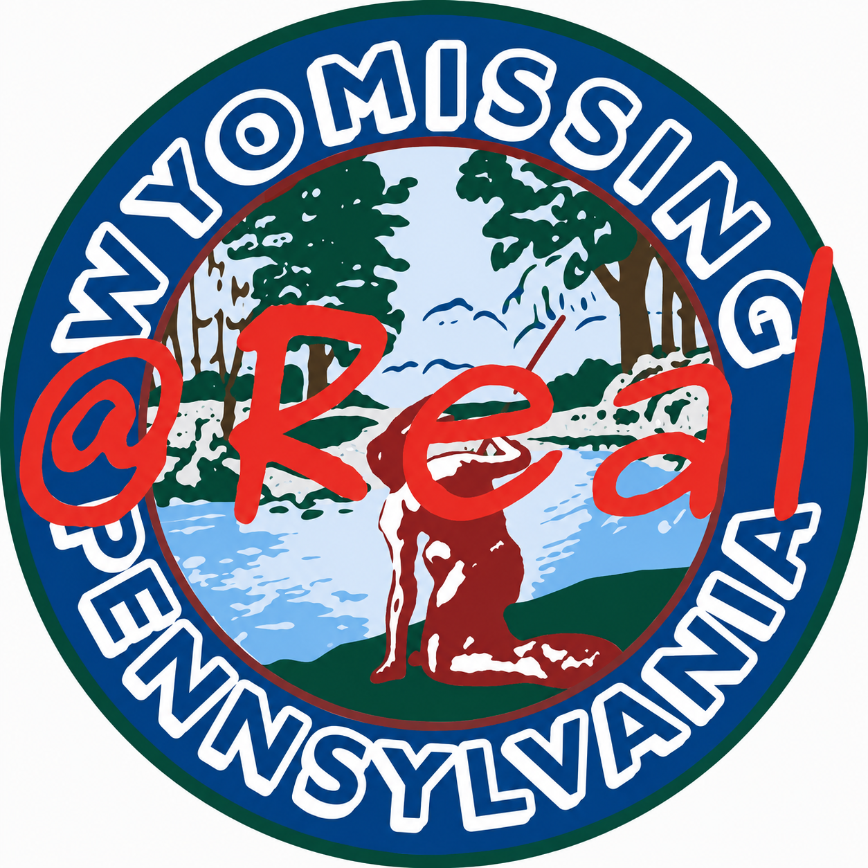 Real Wyomissing Boro’s seal with the red handwritten @Real mark